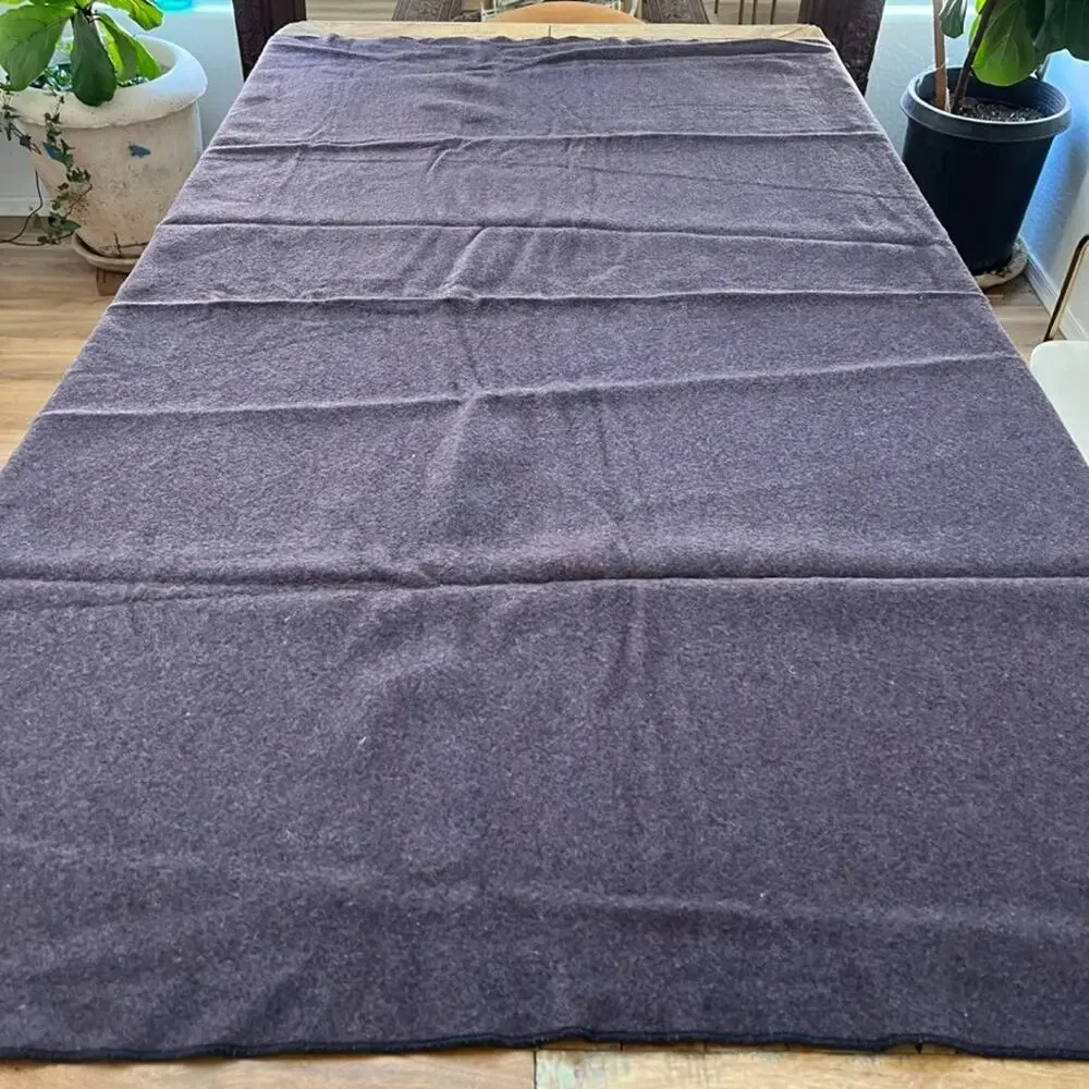 Wool Blanket Dark Purple 62 x 75